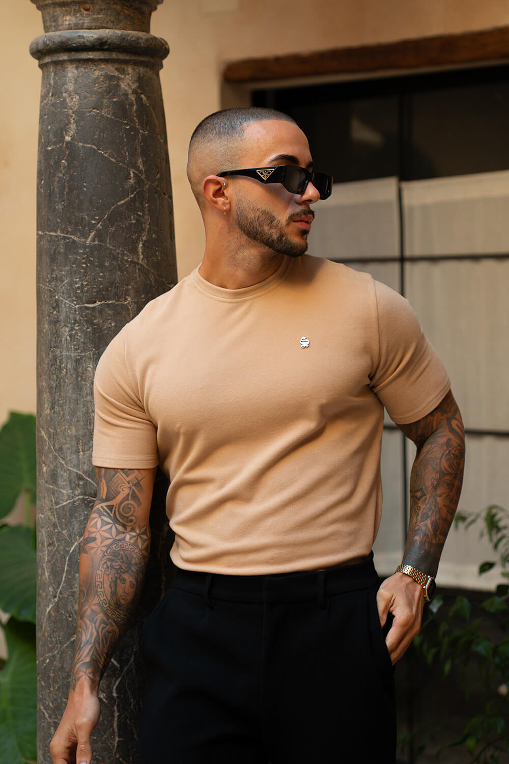 Luxe Knit Tee - Beige