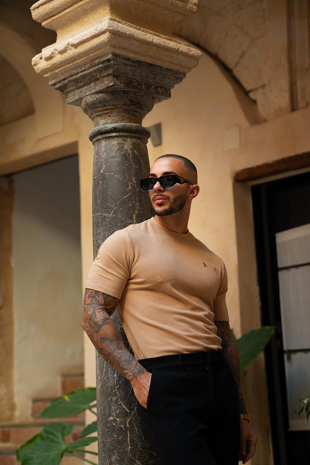 Luxe Knit Tee - Beige