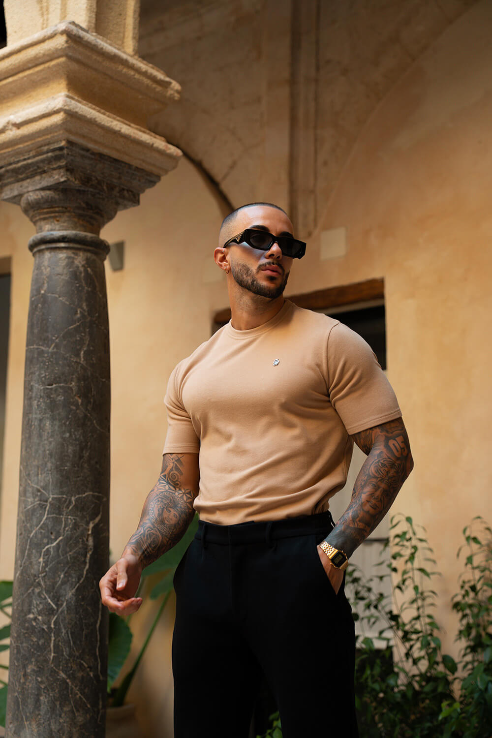 Luxe Knit Tee - Beige