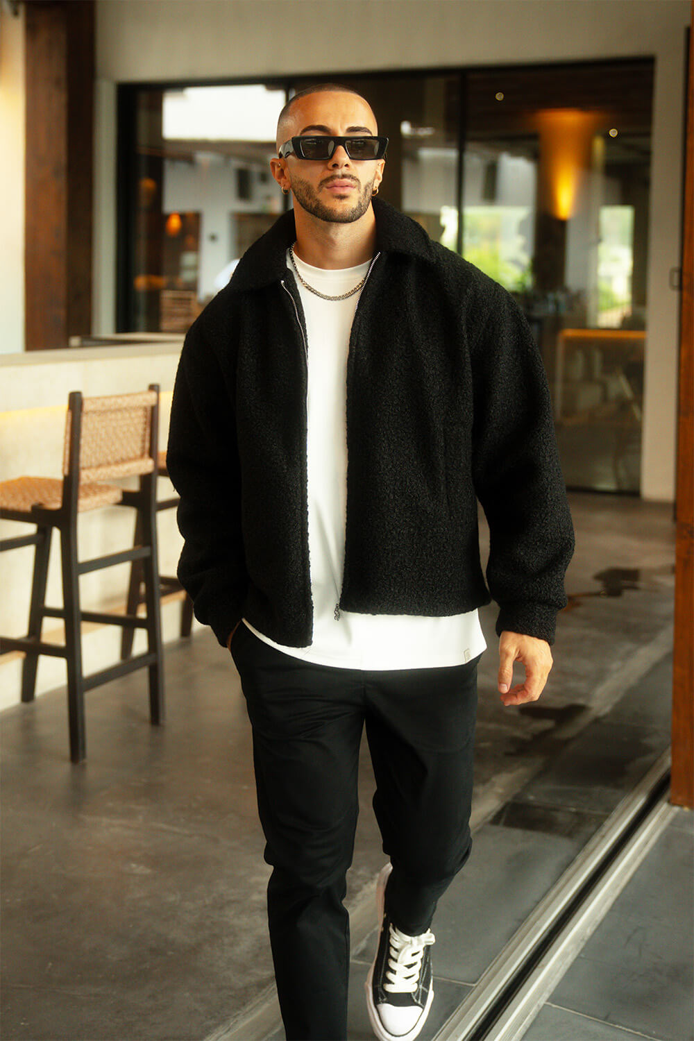 Borg Coach Jacket - Black