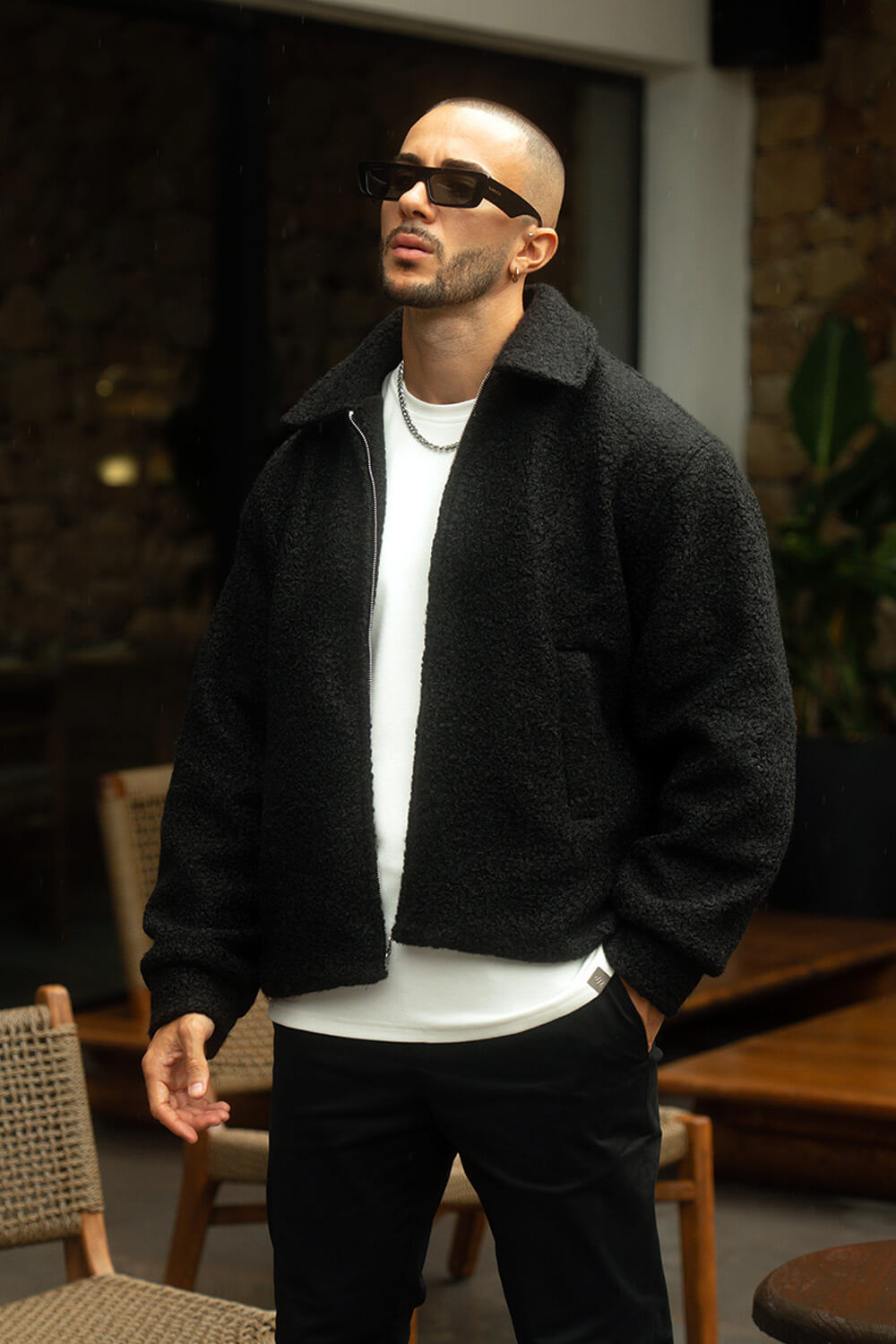 Borg Coach Jacket - Black