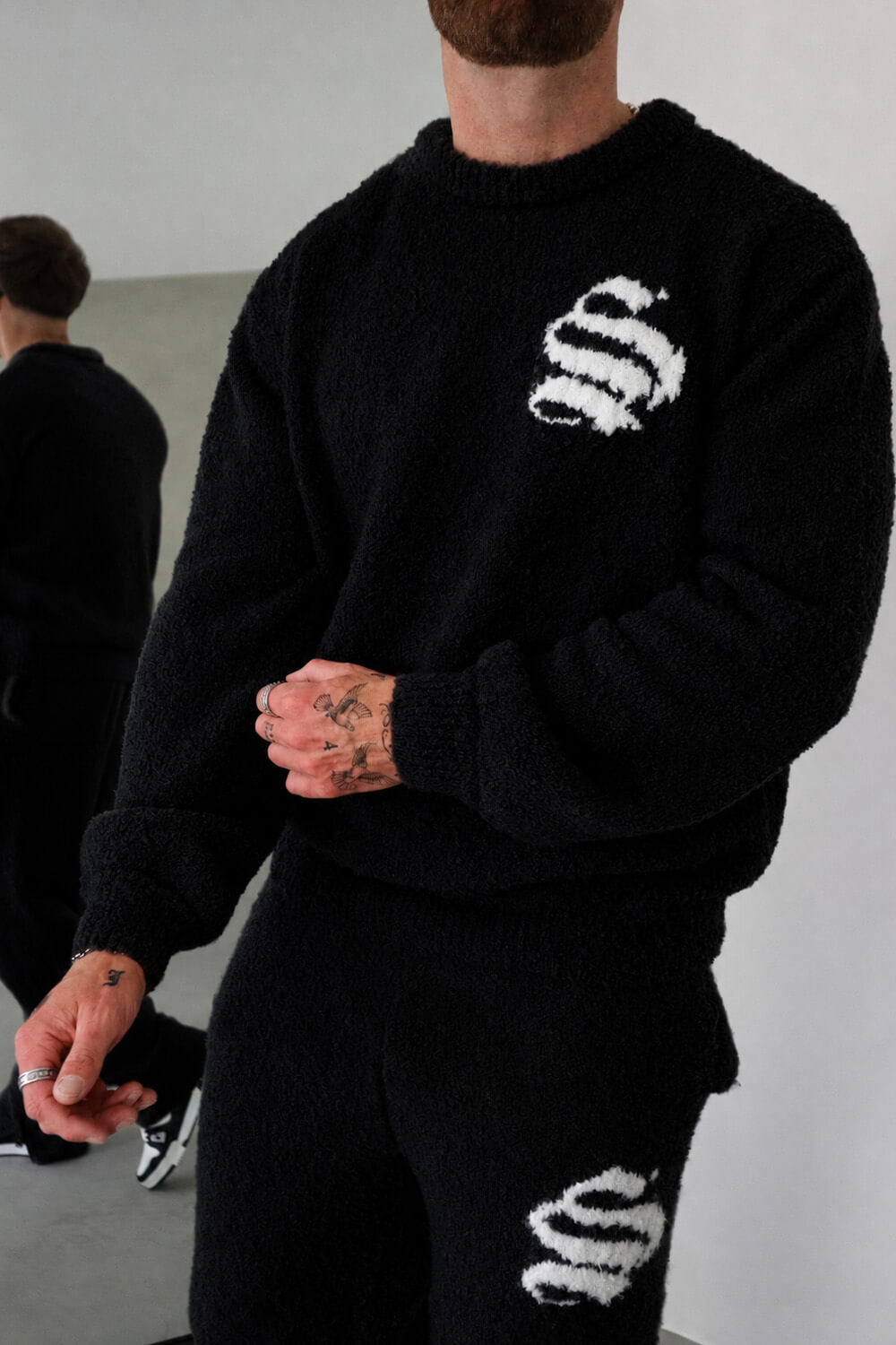 Emblem Knitted Sweater - Black
