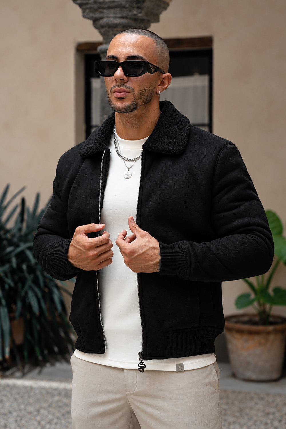 Meribel Suede Jacket -  Black