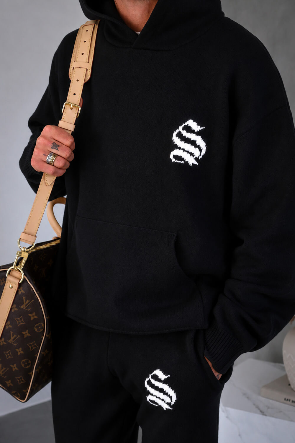 Palais Knitted Hoodie - Black
