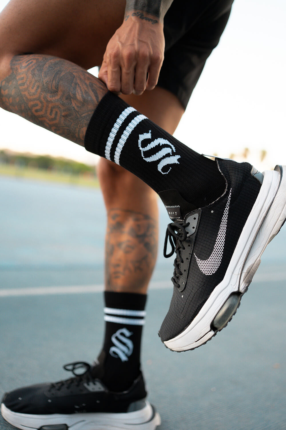 Varsity Stripe Socks (2 Pack) - Black