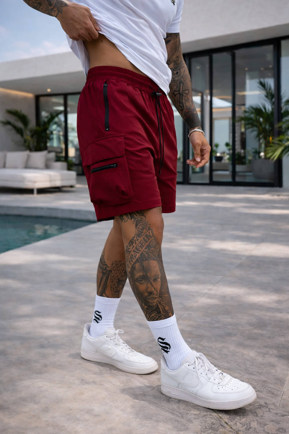 Raptor Cargo Shorts - Burgundy