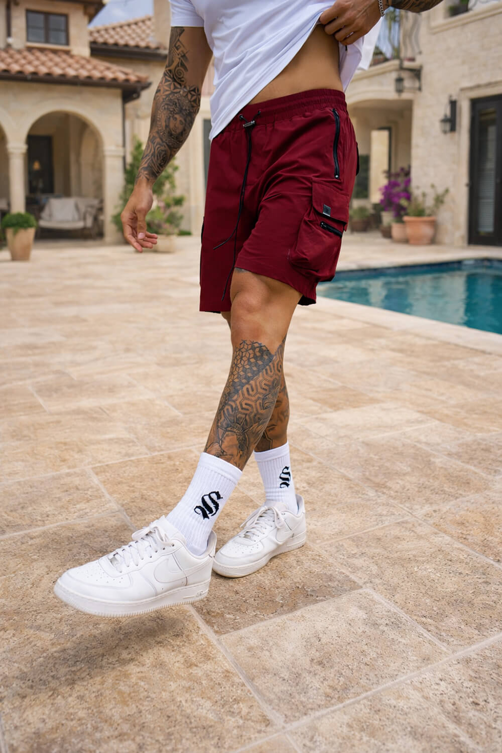 Raptor Cargo Shorts - Burgundy