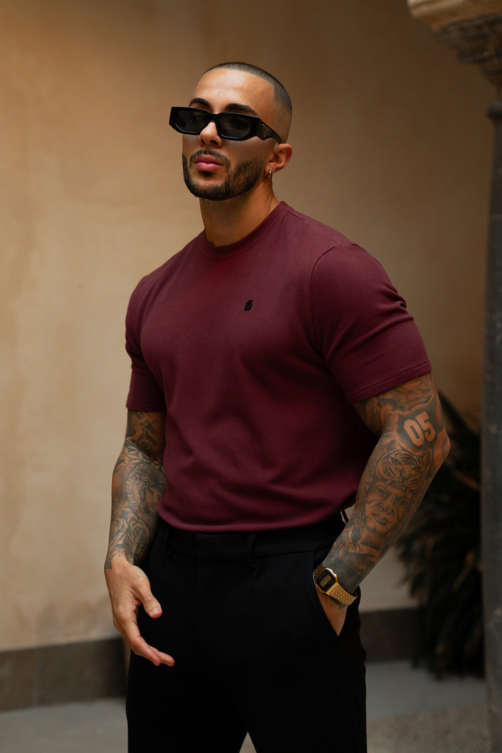 Luxe Knit Tee - Burgundy