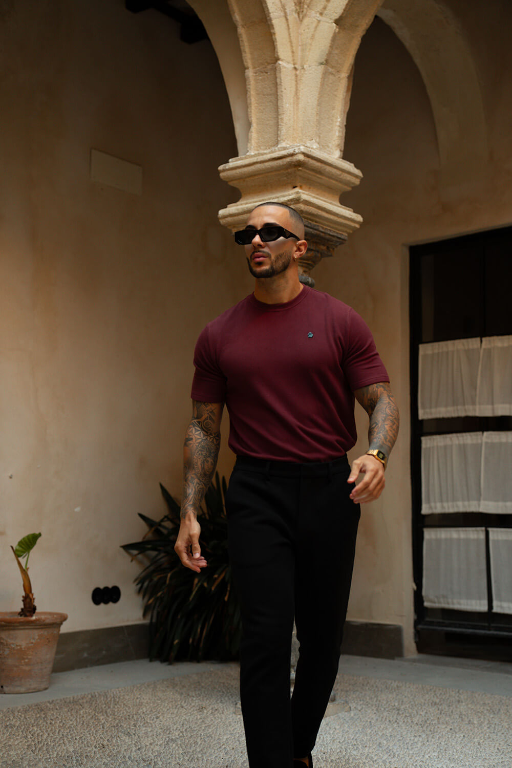Luxe Knit Tee - Burgundy