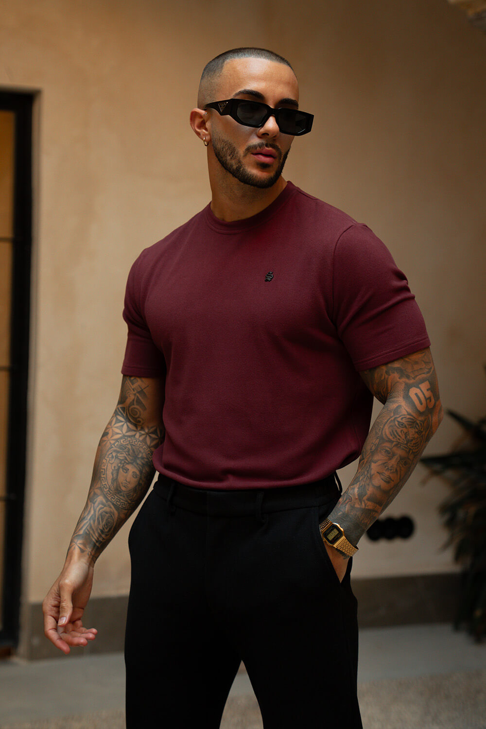 Luxe Knit Tee - Burgundy