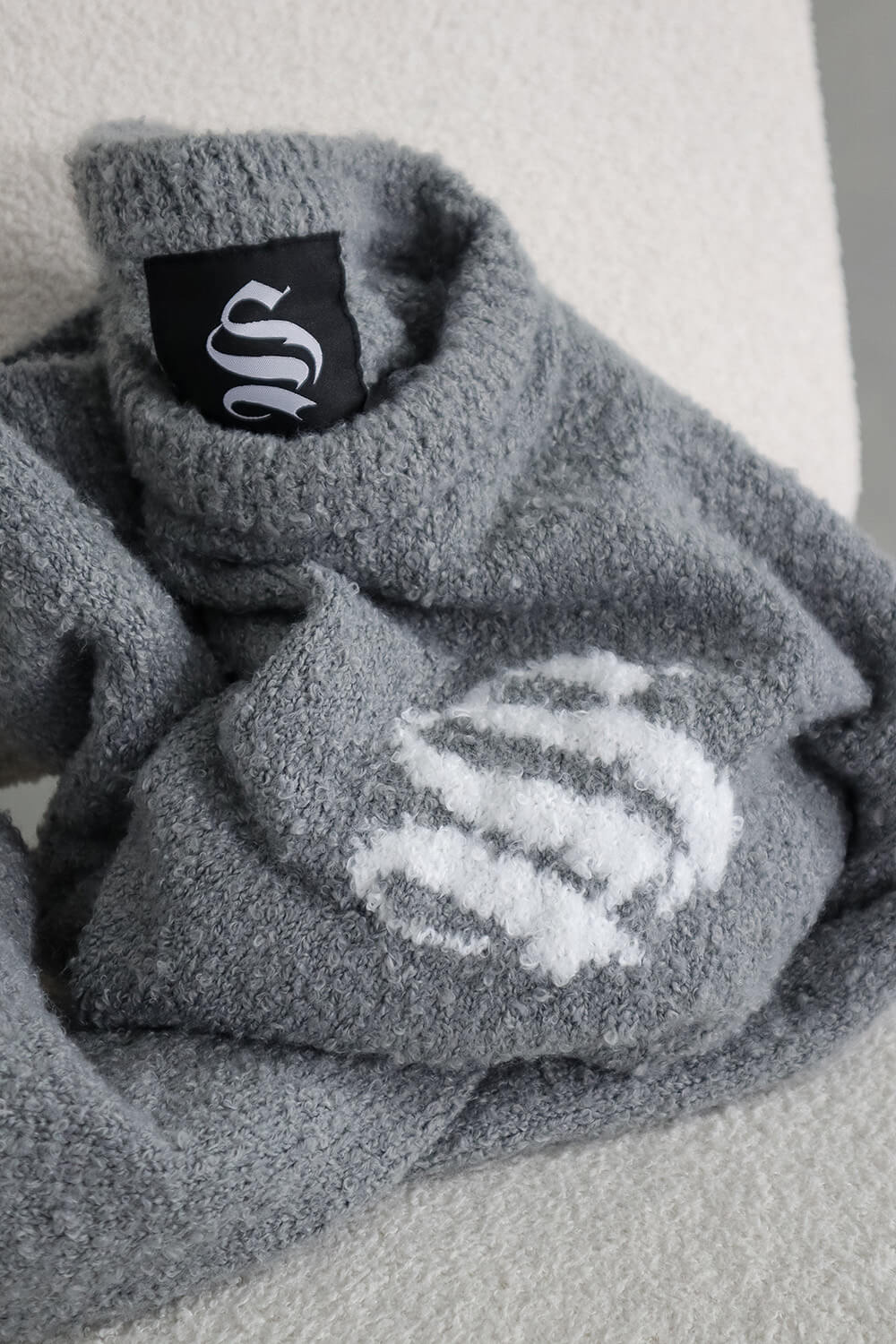 Emblem Knitted Sweater - Grey