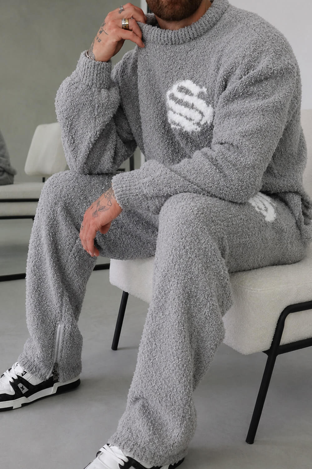 Emblem Knitted Sweater - Grey