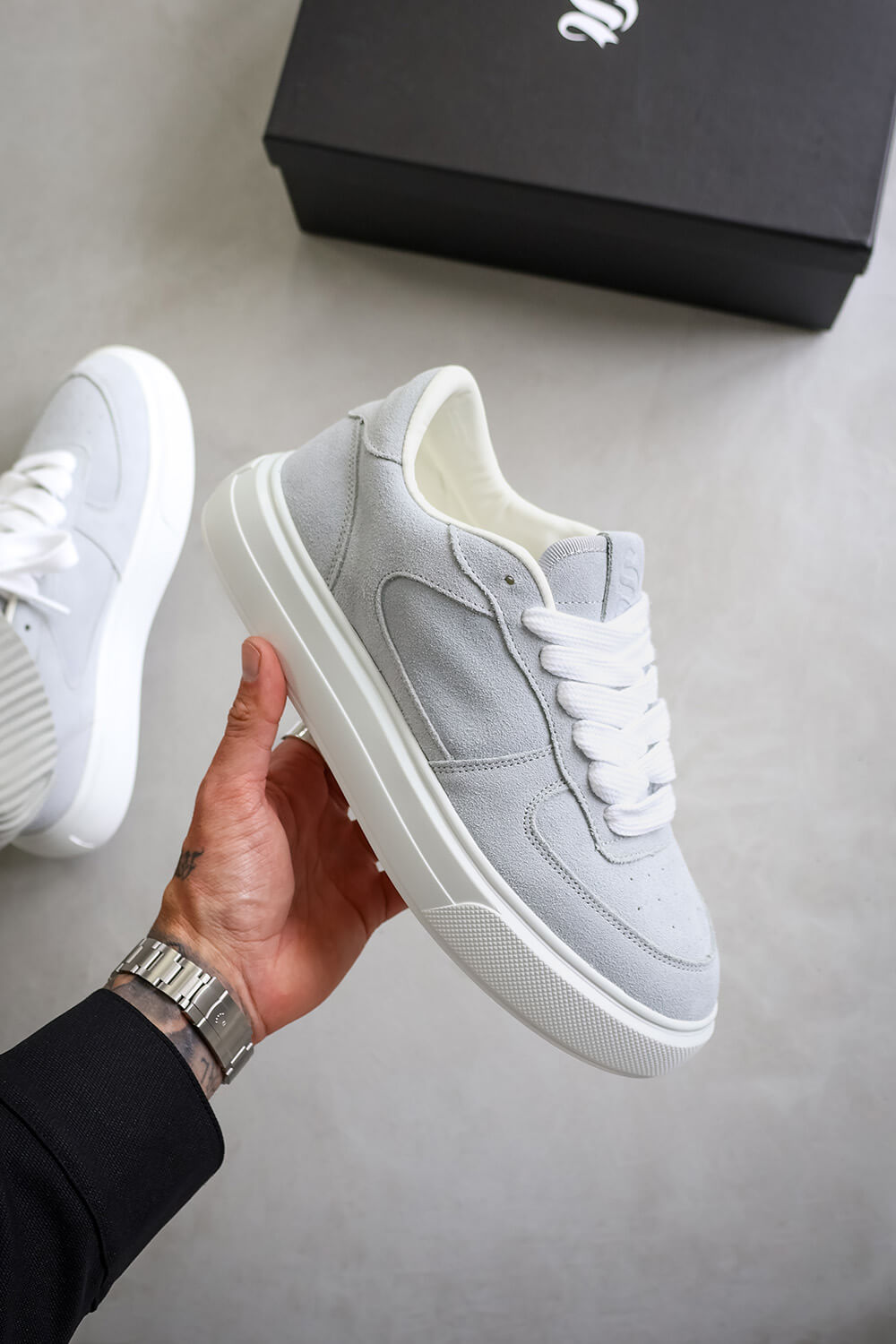 Court Suede Trainers - Grey