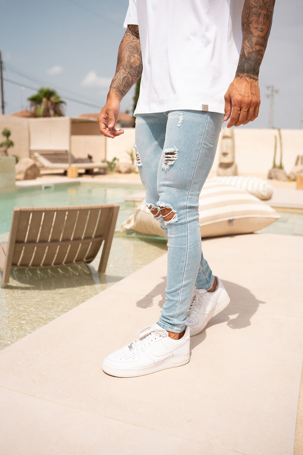 Rip & Repair Jeans - Light Blue