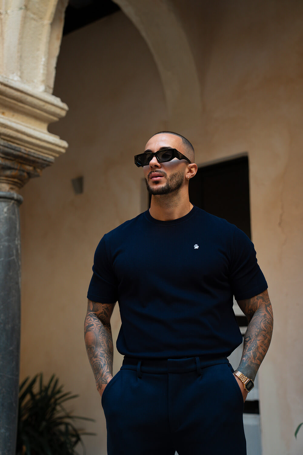 Luxe Knit Tee - Navy