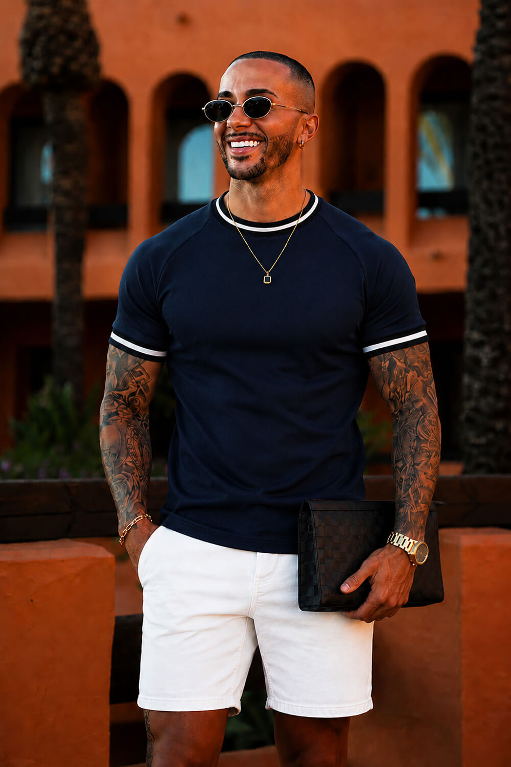 Velari Luxe Tee - Navy