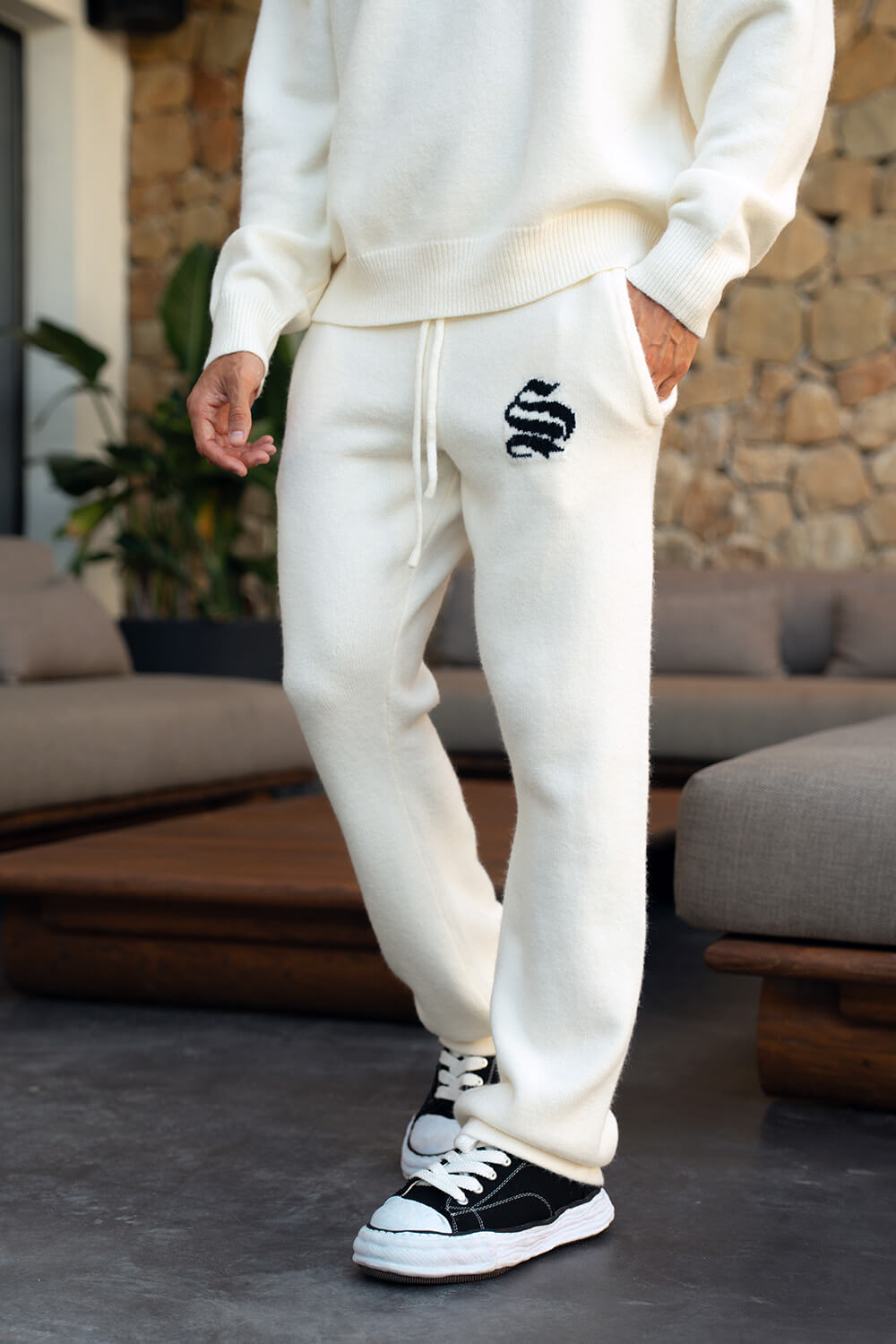 Palais Knitted Joggers - Off White
