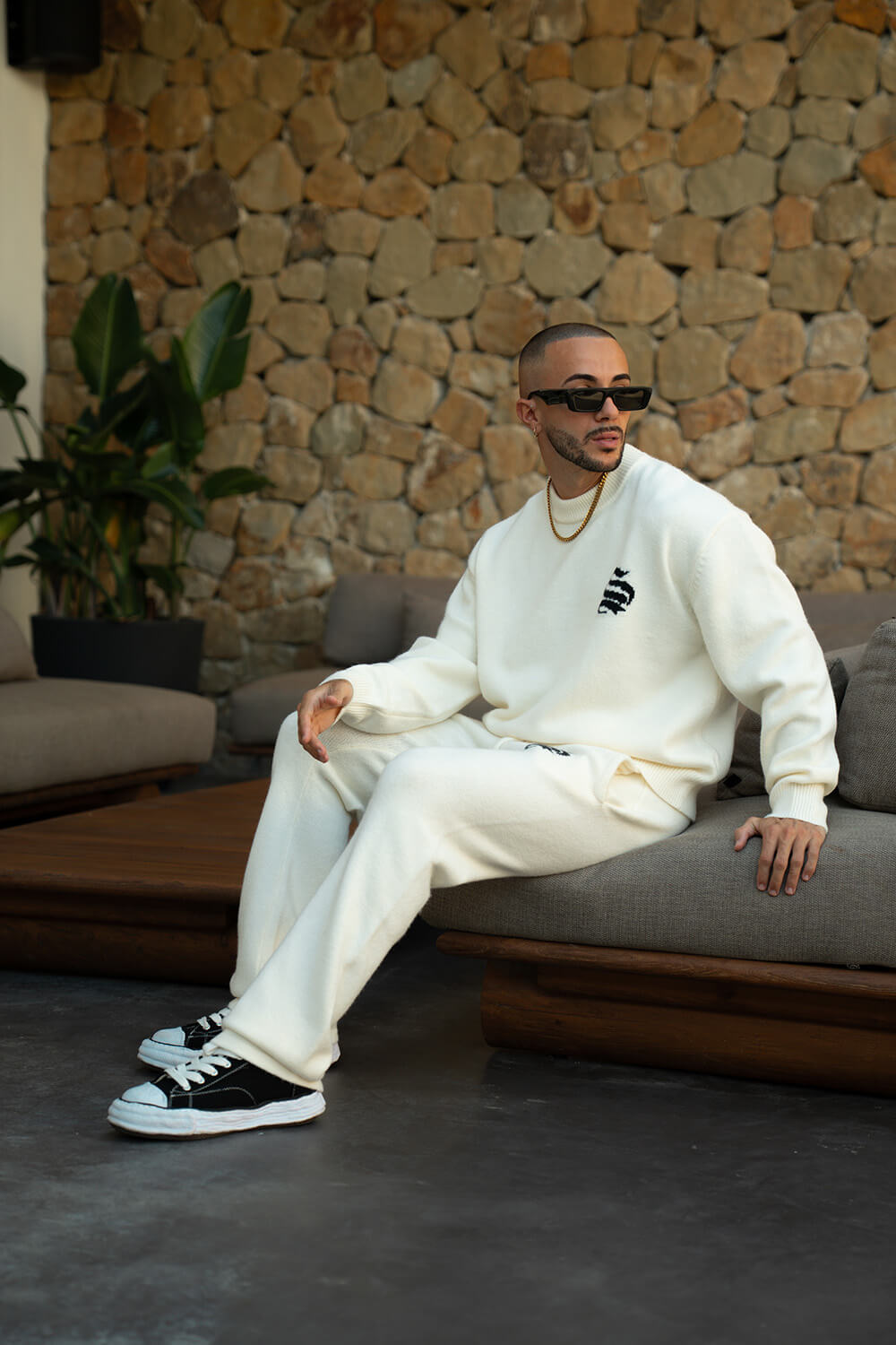 Palais Knitted Joggers - Off White