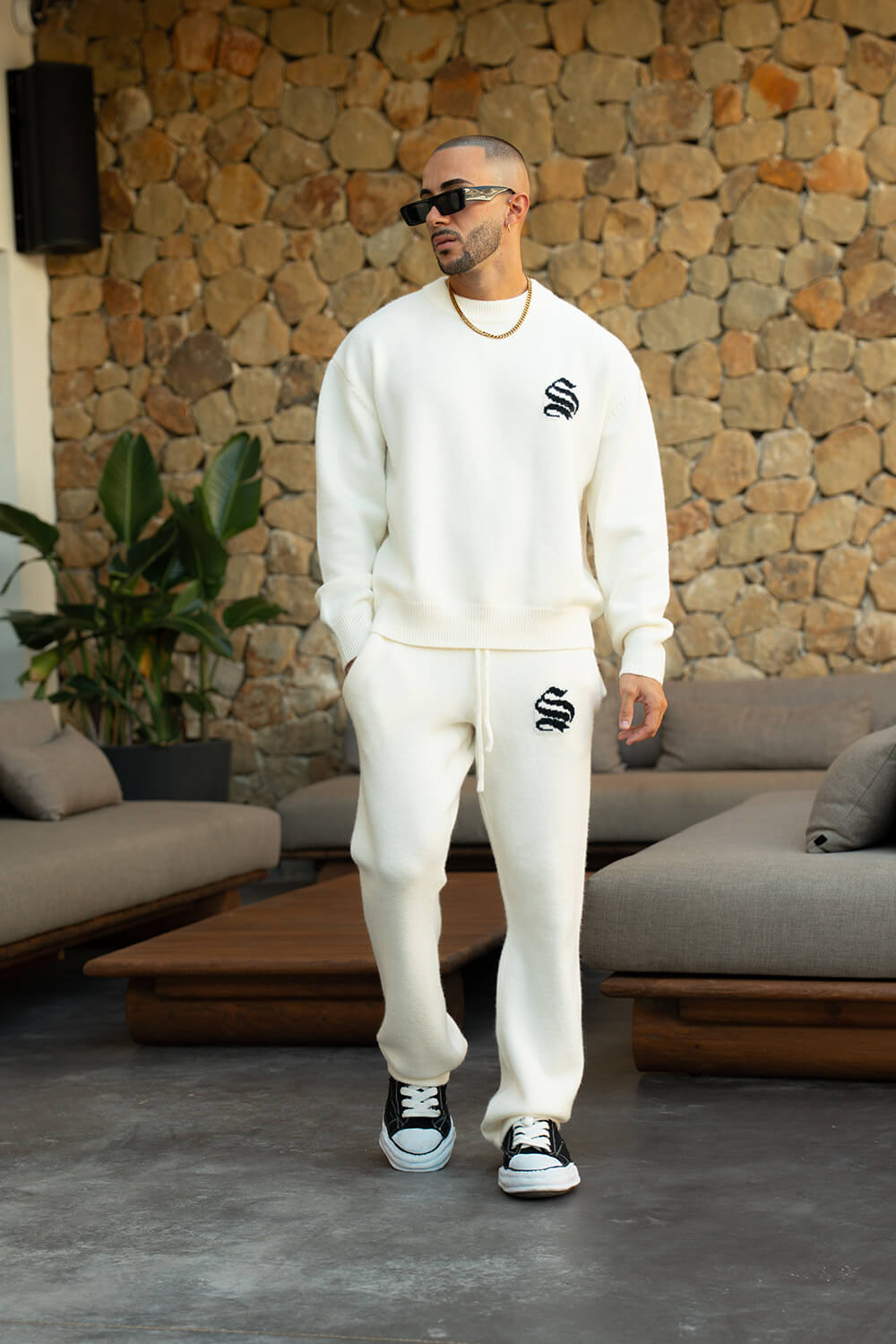 Palais Knitted Joggers - Off White