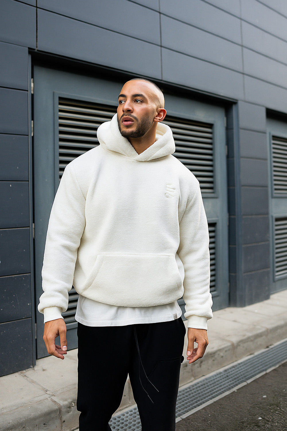 Ikon Borg Hoodie - White