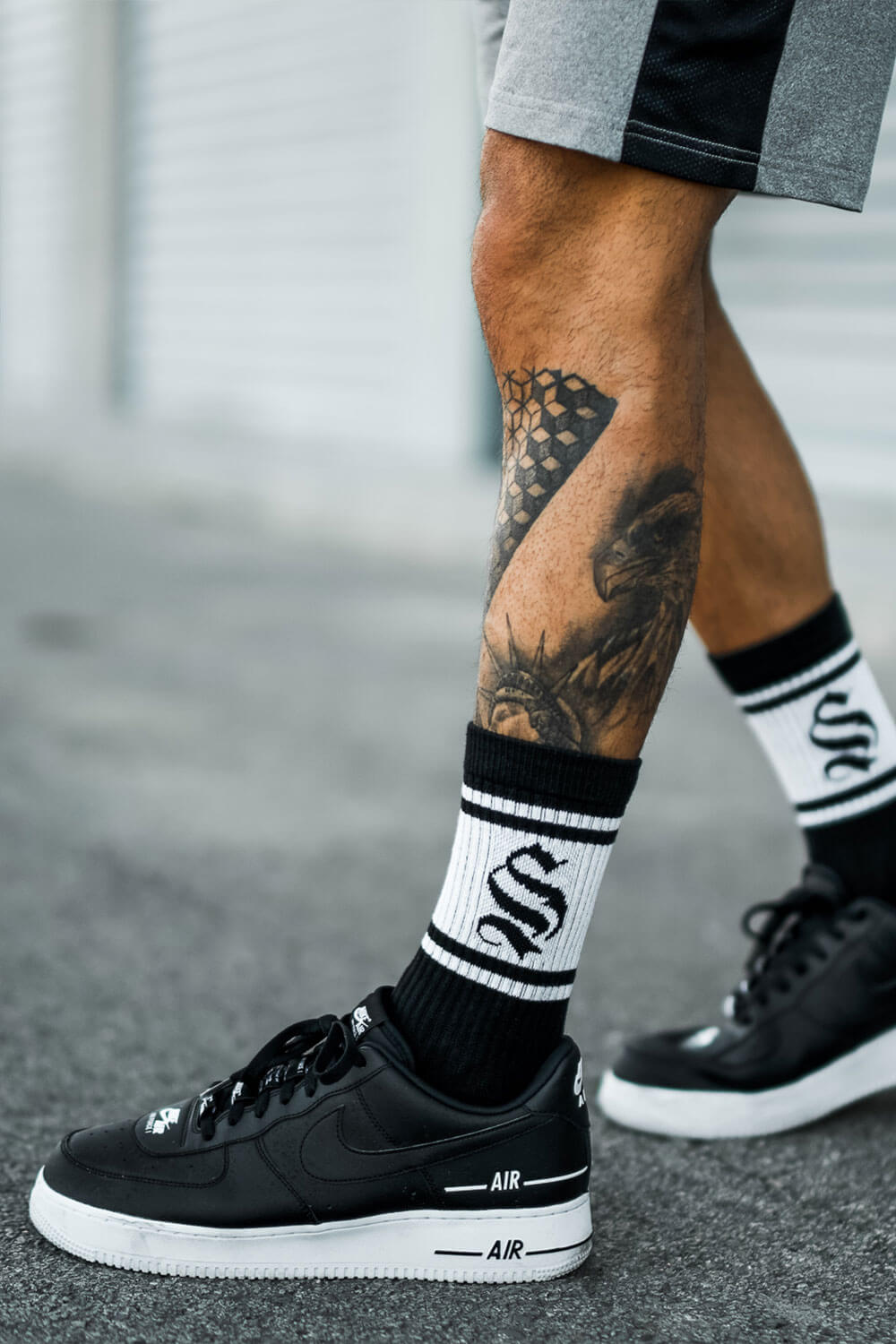 Stripe Logo Socks (2 Pack) - Black