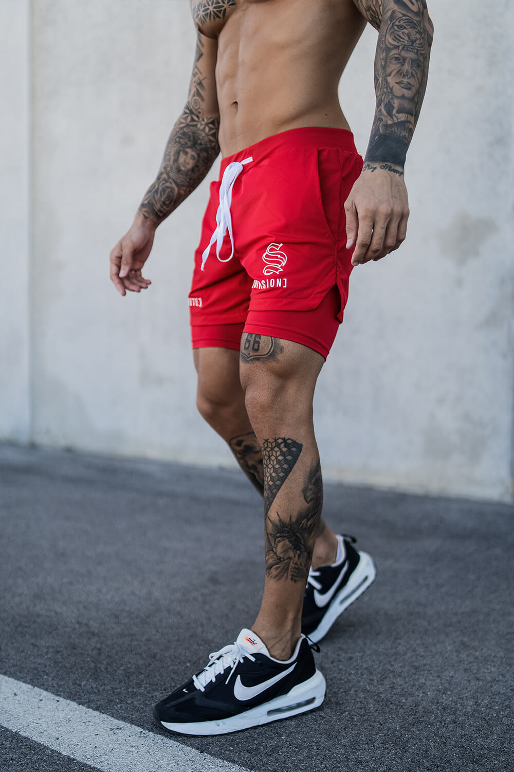 Hybrid Athlete Shorts - Red
